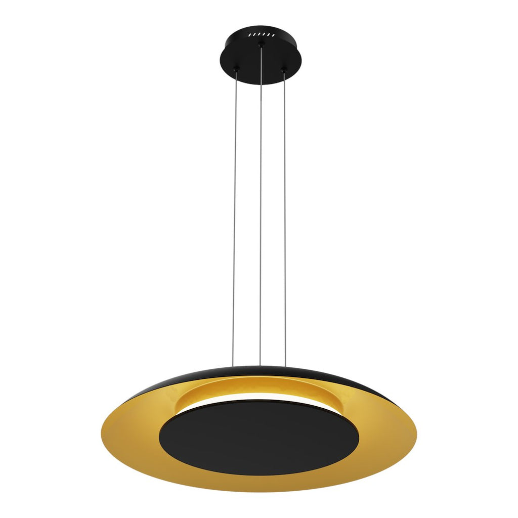 Piattino crno-zlatna viseća svjetiljka 30W LED 3000K-4000K-6000K