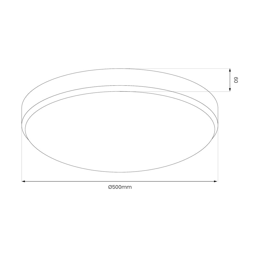 MAYA LED stropna svjetiljka Ø500 mm 36W IP44, CRNA