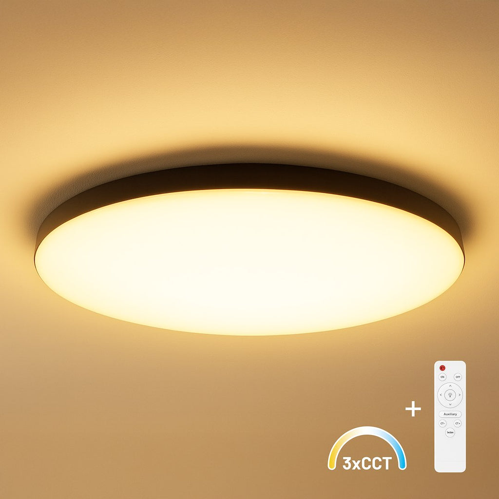 Siena stropna svjetiljka Crna 80W LED Ø750 mm + daljinski upravljač