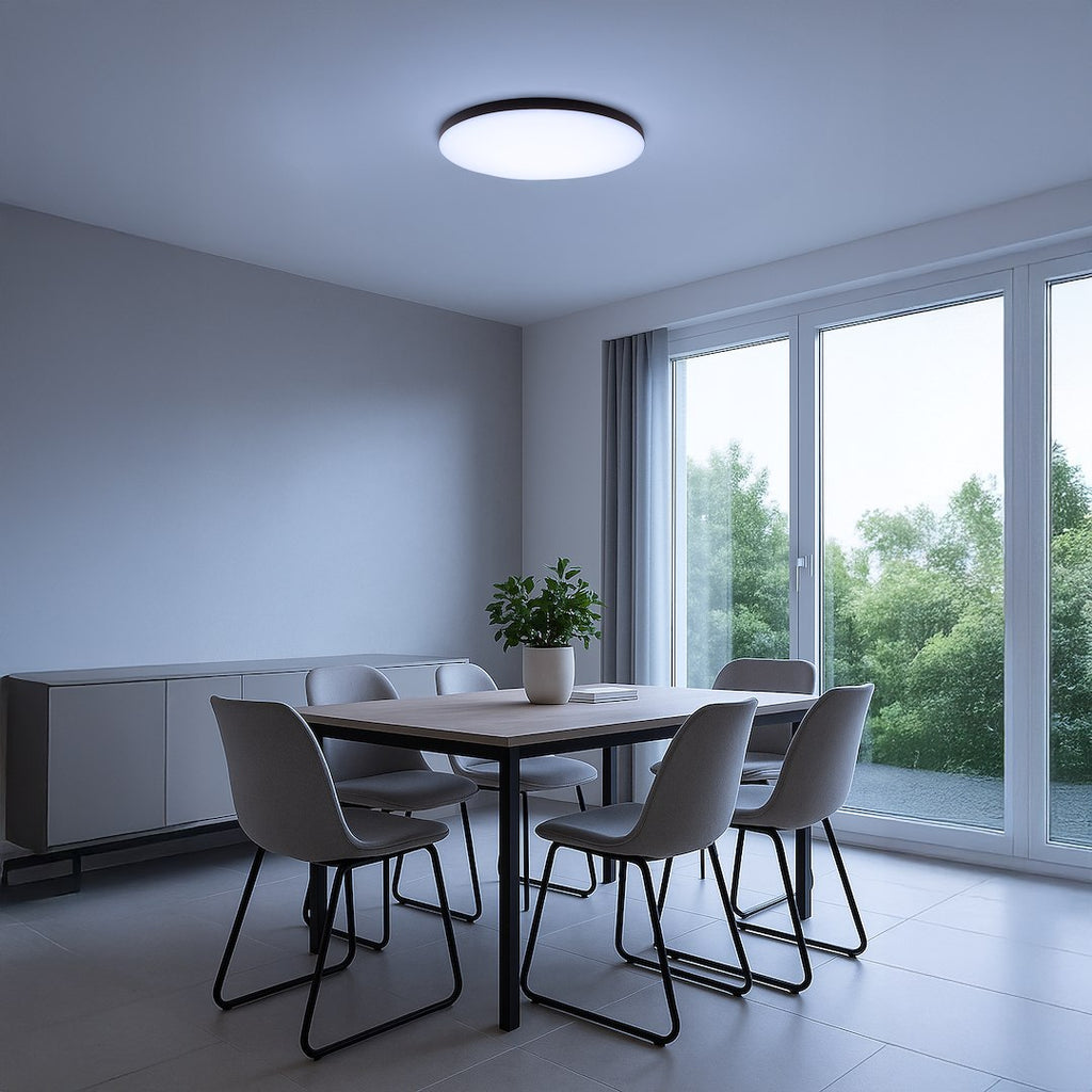 Siena stropna svjetiljka Crna 80W LED Ø750 mm + daljinski upravljač
