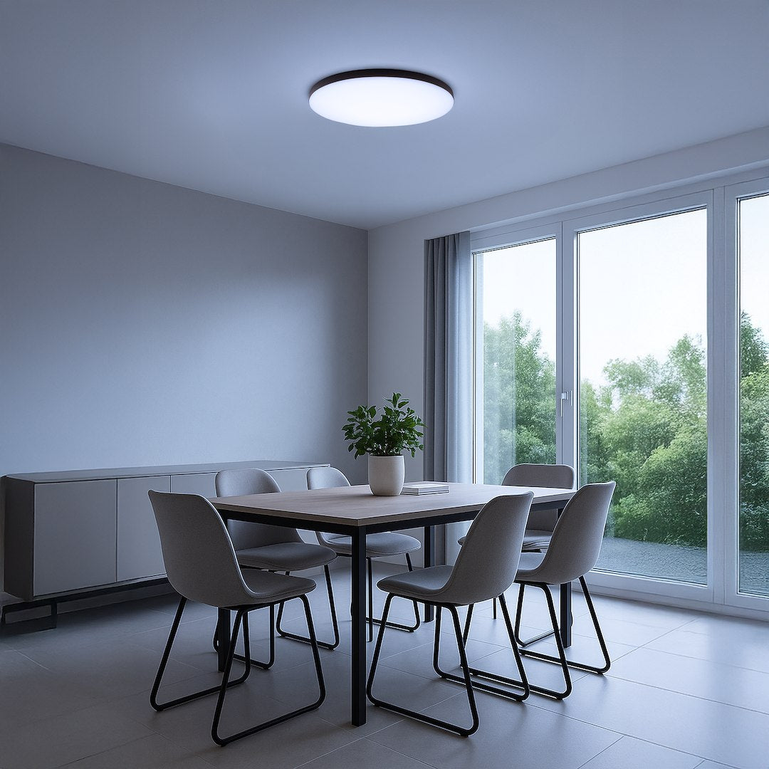 Siena stropna svjetiljka Crna 80W LED Ø750 mm + daljinski upravljač