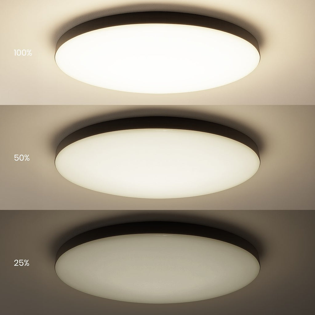 Siena stropna svjetiljka Crna 80W LED Ø750 mm + daljinski upravljač