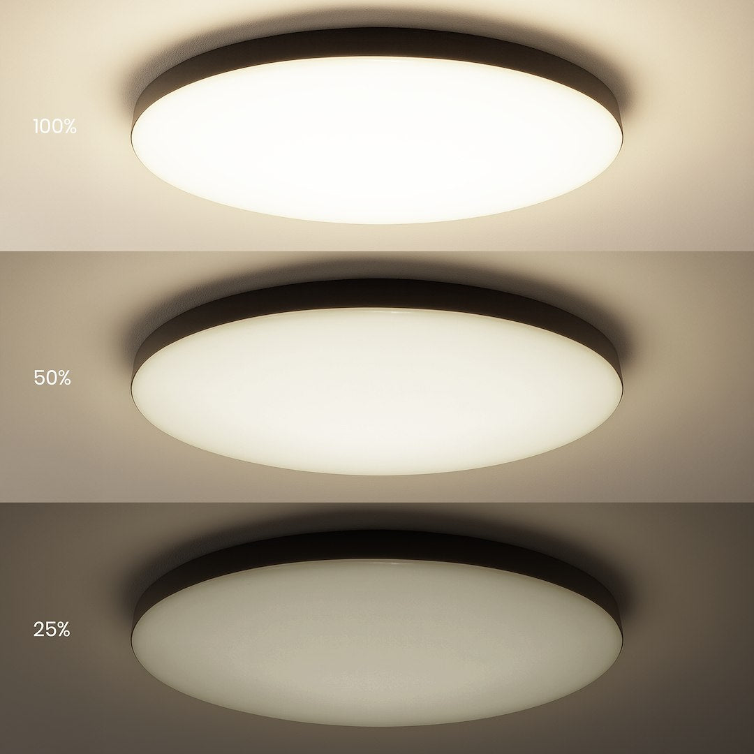 Siena stropna svjetiljka Crna 80W LED Ø750 mm + daljinski upravljač