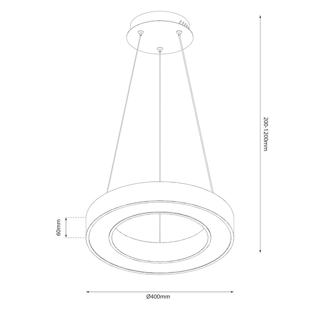 Viseća svjetiljka Union Gold 40W LED 3000-4000-6000K