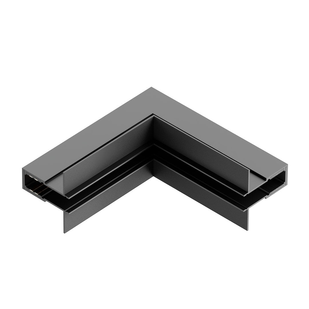 Ugradbeni Kut L za Magnetni sustav MEDIUM 10 mm širine, CRNI