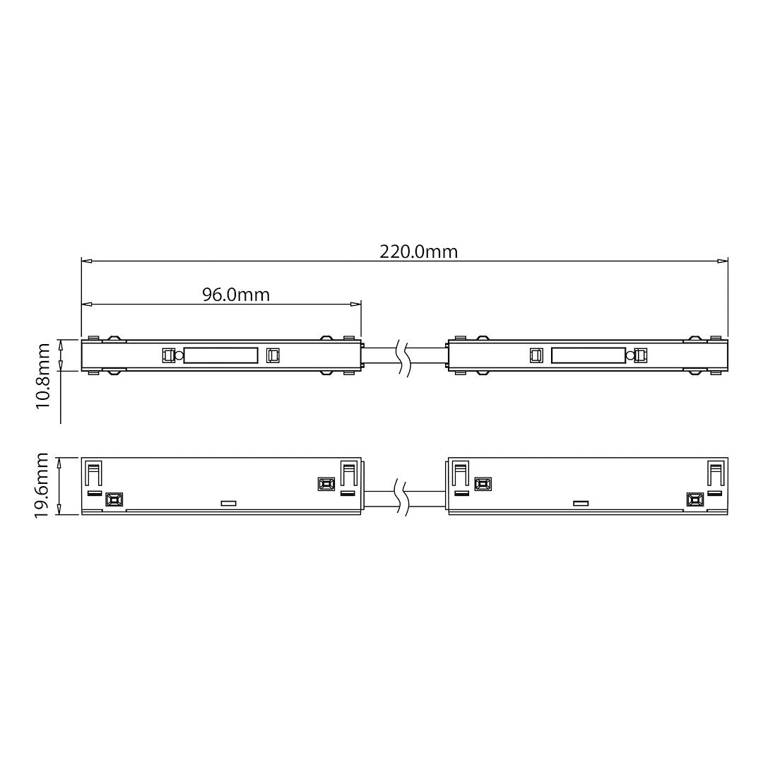 Konektor za Magnetski sustav MEDIUM 10 mm širine, CRNI