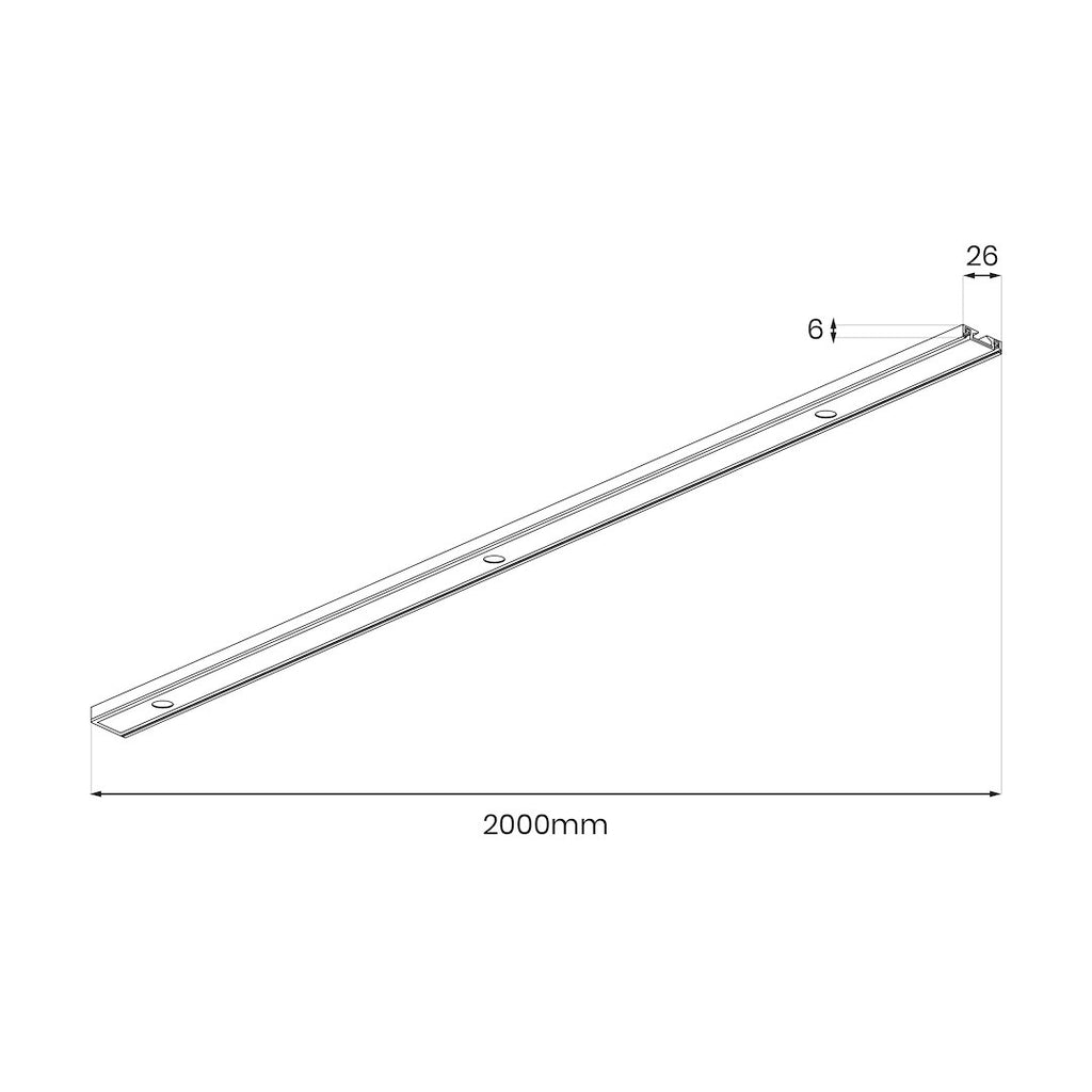 Magnetna tračnica 200CM za Magnetni sustav SLIM 5 mm visine, BIJELA