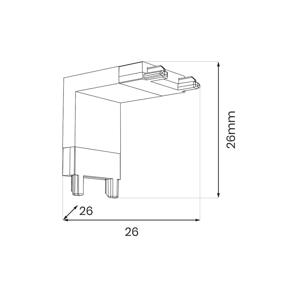 Konektor L za Magnetni sustav SLIM 5 mm visine, BIJELI