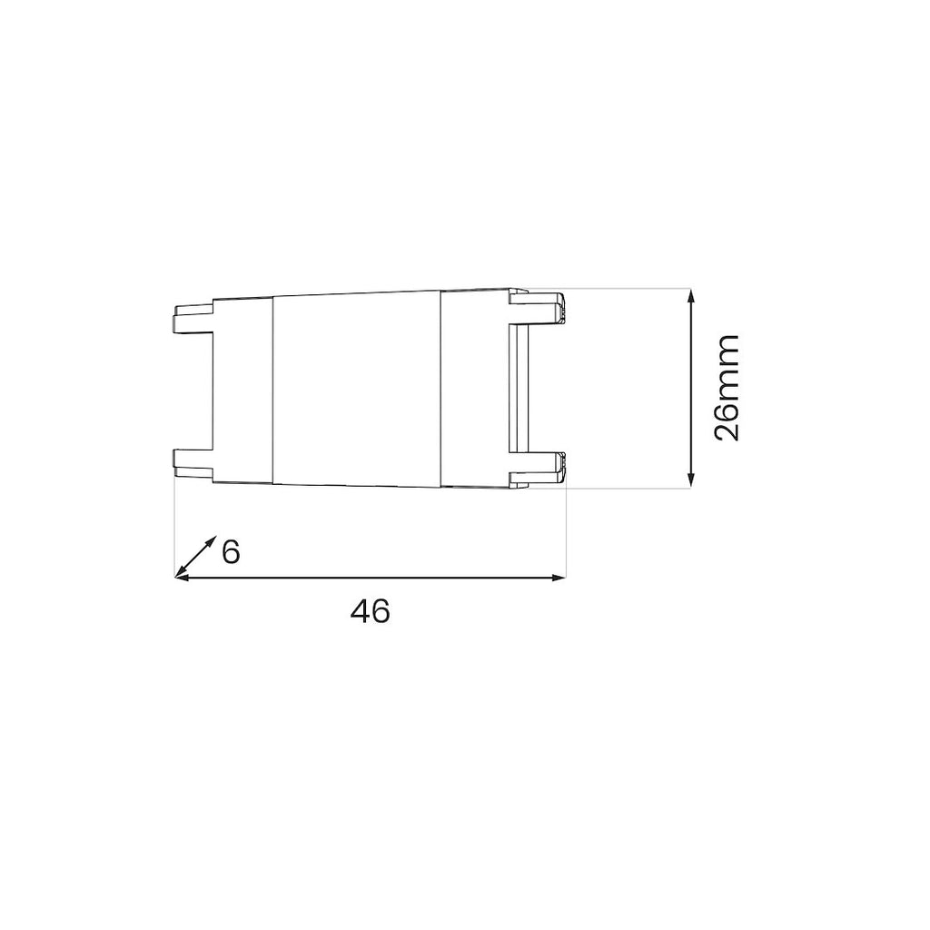 Konektor ravni za Magnetni sustav SLIM 5 mm visine, BIJELI
