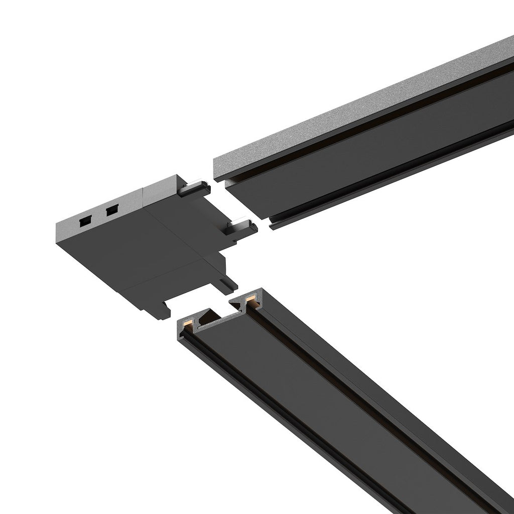 Konektor kutni za Magnetni sustav SLIM 5 mm visine, CRNI