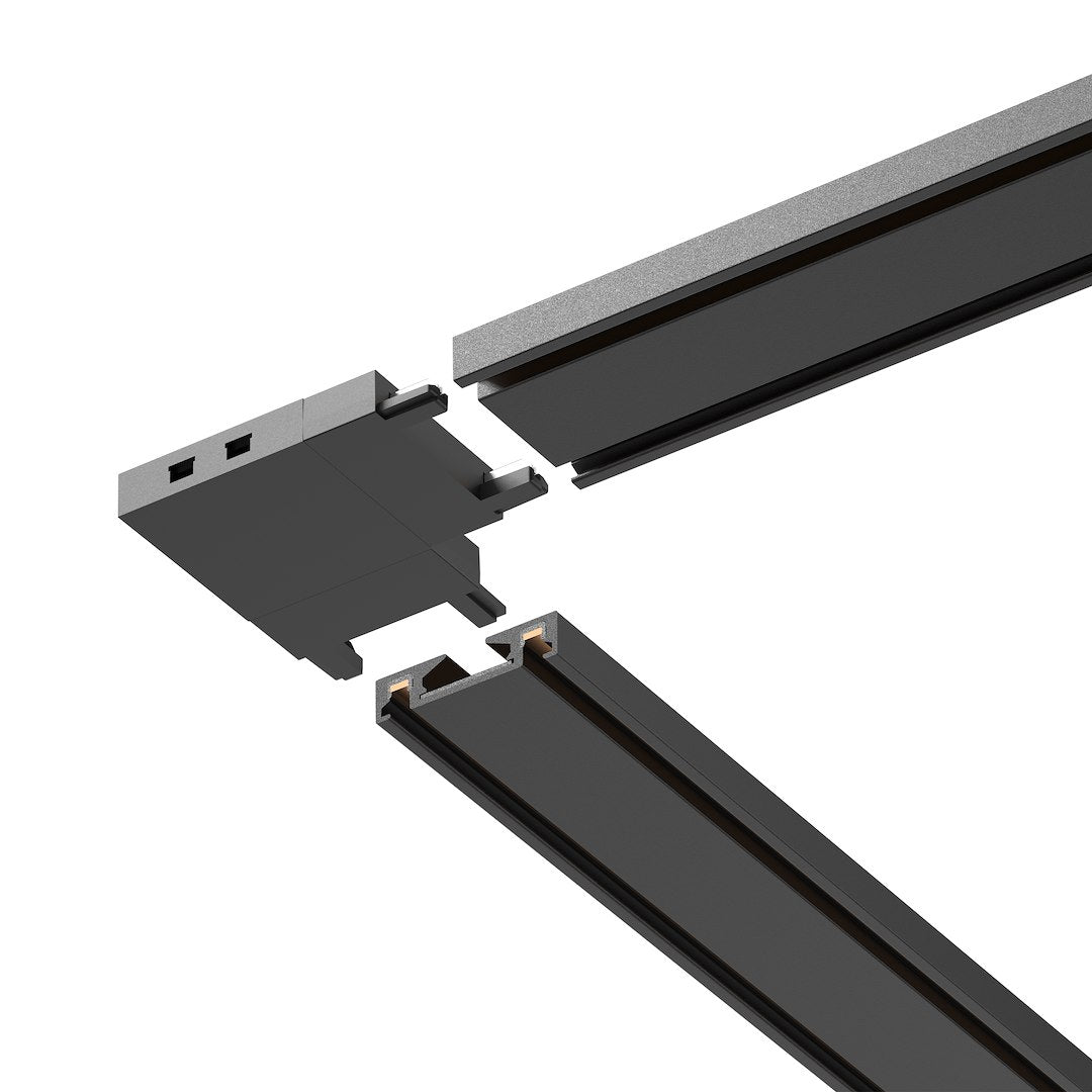 Konektor kutni za Magnetni sustav SLIM 5 mm visine, CRNI