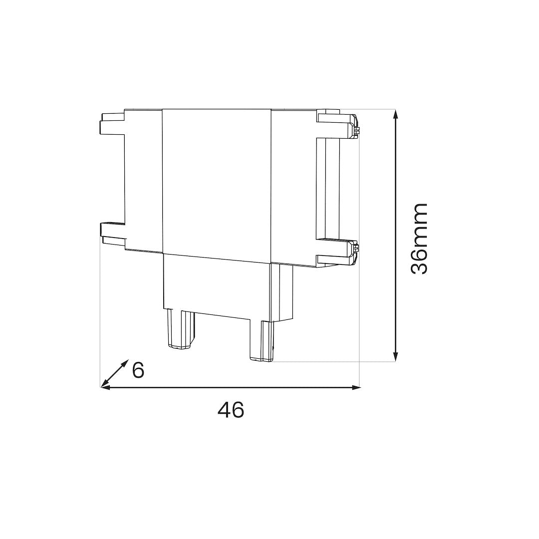 Konektor T za Magnetni sustav SLIM 5 mm visine, BIJELI