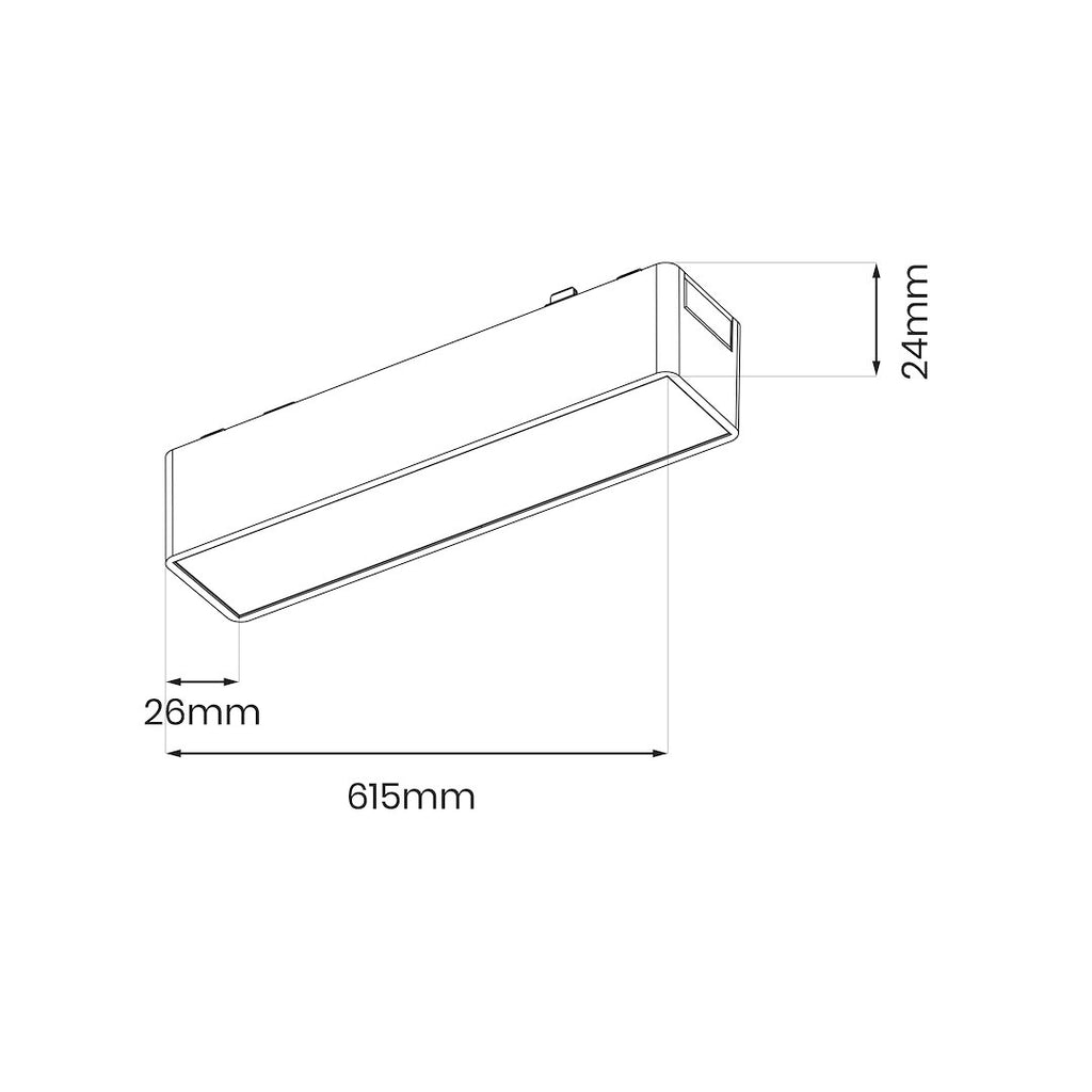LED svjetiljka 20W CCT 48V 61CM za Magnetni sustav SLIM 5 mm visine, CRNA