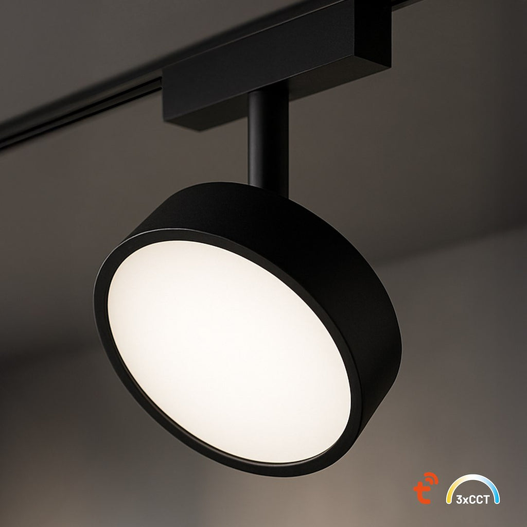 LED svjetiljka 9W CCT 48V Ø10CM za Magnetni sustav SLIM 5 mm visine, CRNA