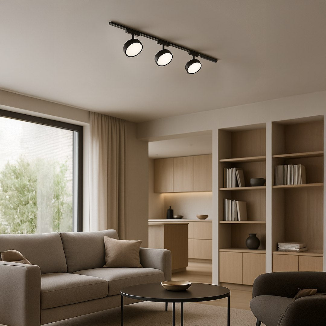 LED svjetiljka 9W CCT 48V Ø10CM za Magnetni sustav SLIM 5 mm visine, CRNA