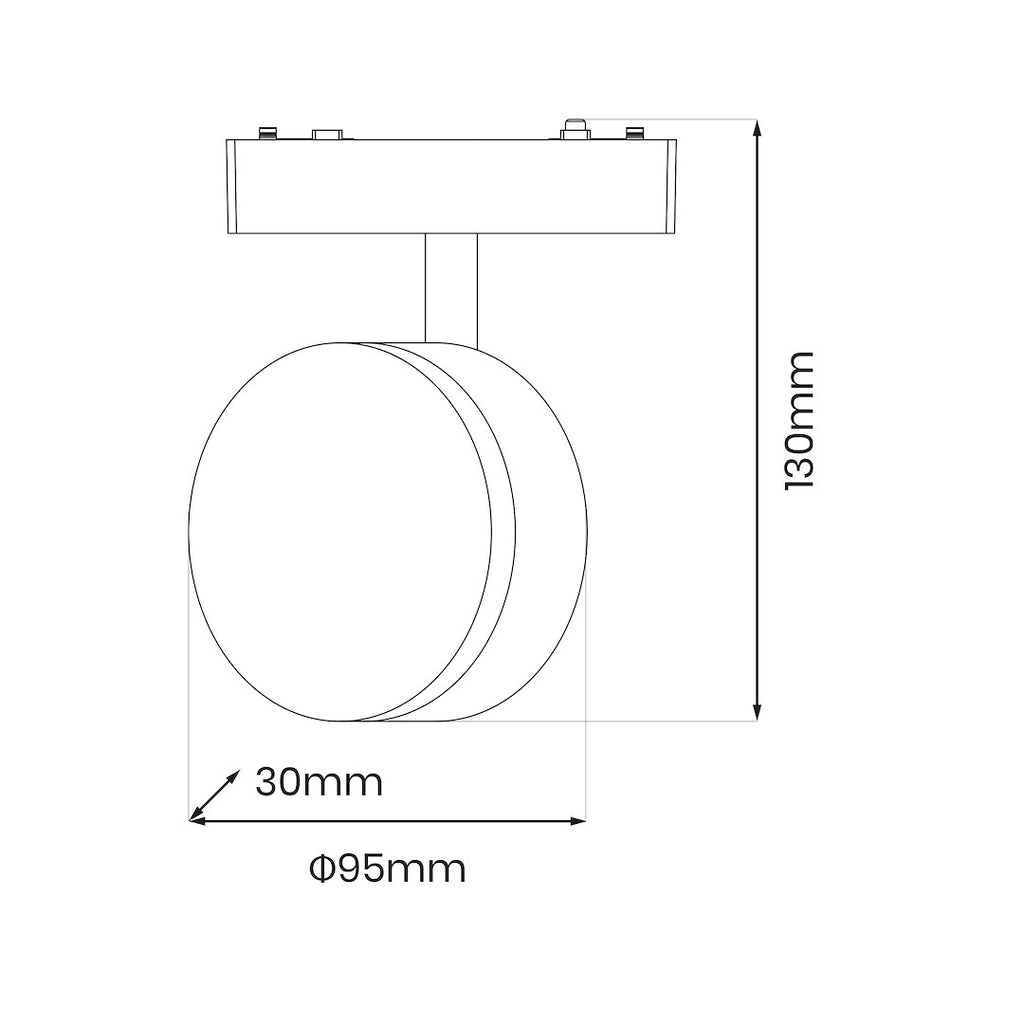 LED svjetiljka 9W CCT 48V Ø10CM za Magnetni sustav SLIM 5 mm visine, BIJELA