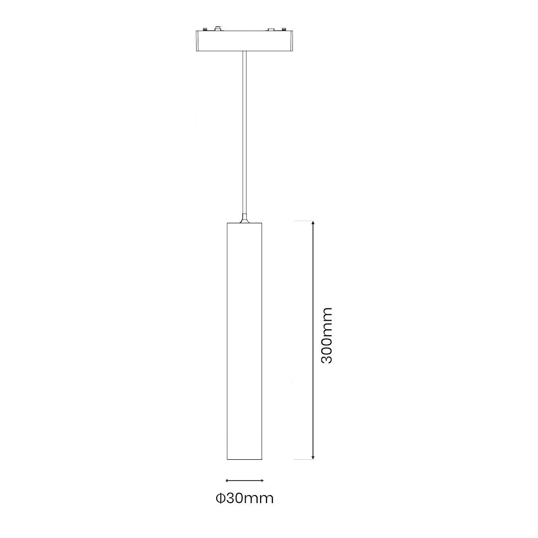LED viseća svjetiljka 6W CCT 48V 30CM za Magnetni sustav SLIM 5 mm visine, BIJELA