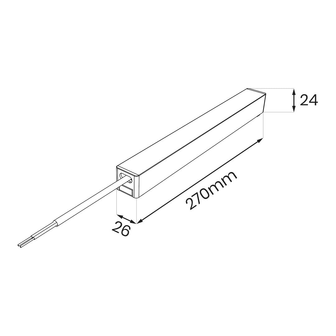 Napajanje 200W 48V 27CM za Magnetni sustav SLIM 5 mm visine, CRNO