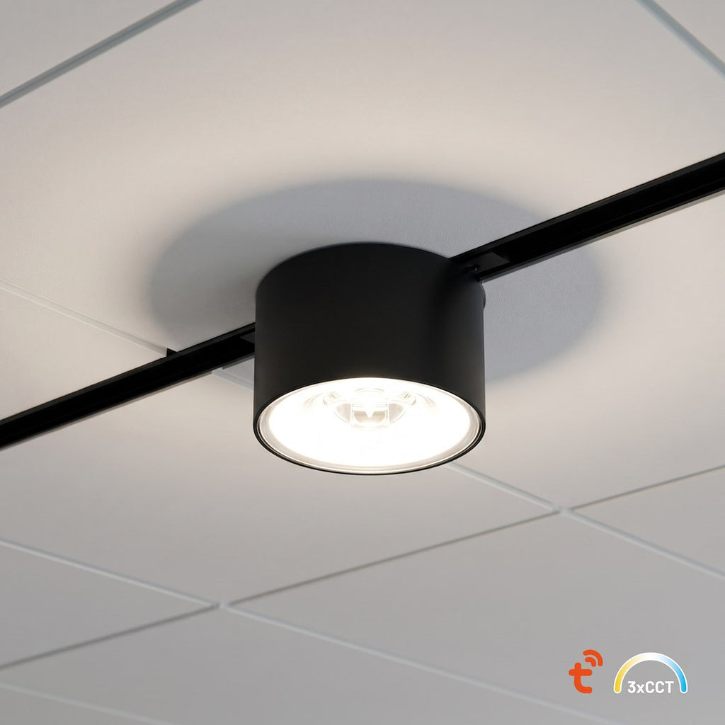 LED spot svjetiljka 7W CCT 48V Ø6CM za Magnetni sustav SMALL 5 mm širine, CRNA