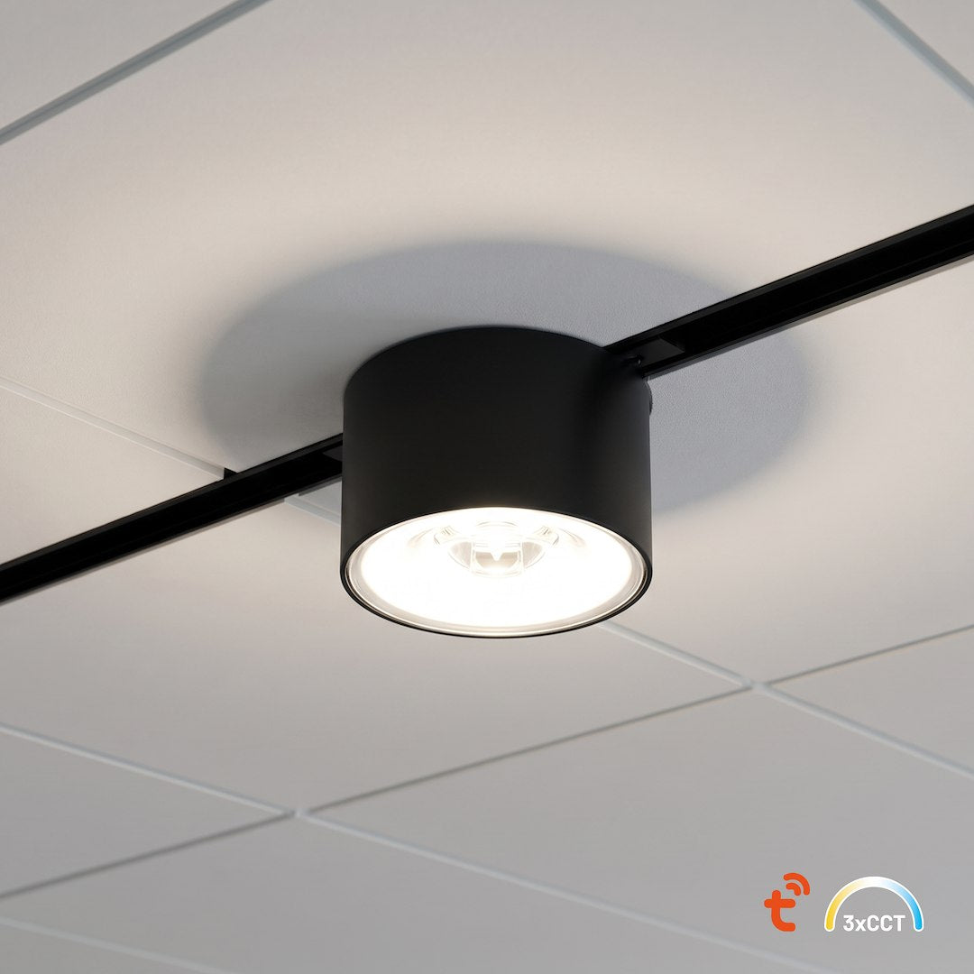 LED spot svjetiljka 7W CCT 48V Ø6CM za Magnetni sustav SMALL 5 mm širine, CRNA