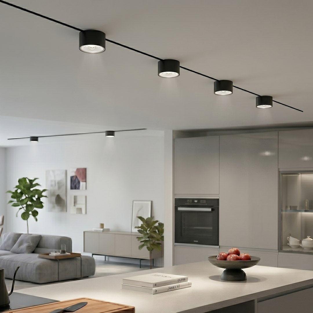 LED spot svjetiljka 7W CCT 48V Ø6CM za Magnetni sustav SMALL 5 mm širine, CRNA