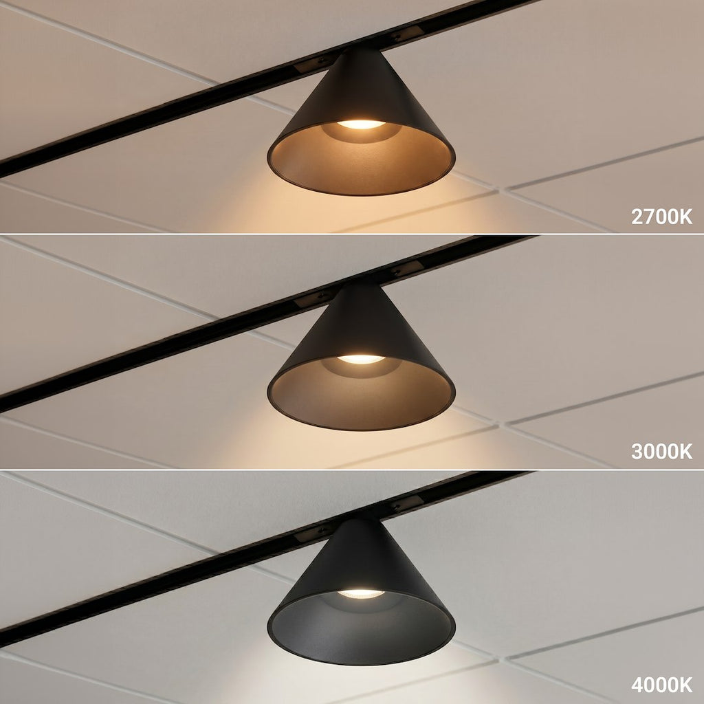 LED spot svjetiljka 7W CCT 48V Ø10CM za Magnetni sustav SMALL 5 mm širine, CRNA