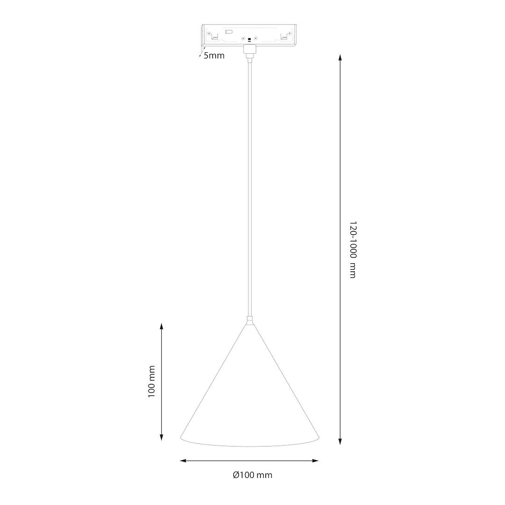 LED viseća svjetiljka 7W CCT 48V Ø10CM za Magnetni sustav SMALL 5 mm širine, CRNA