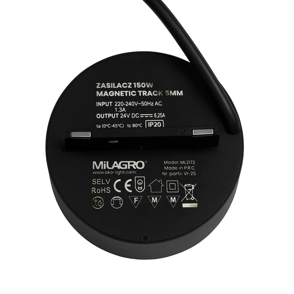 Napajanje 150W 48V Ø10CM za Magnetni sustav SMALL 5 mm širine, CRNO