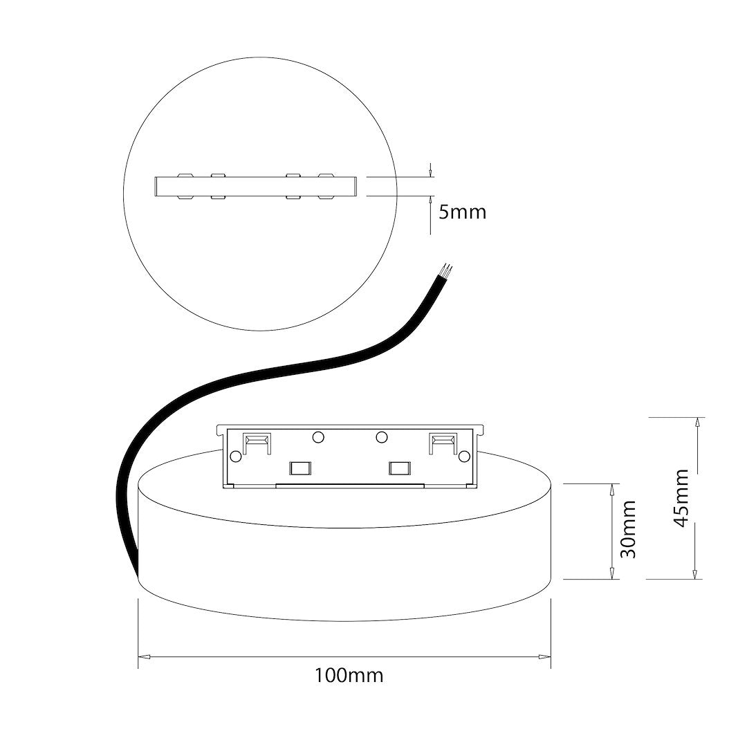 Napajanje 150W 48V Ø10CM za Magnetni sustav SMALL 5 mm širine, CRNO