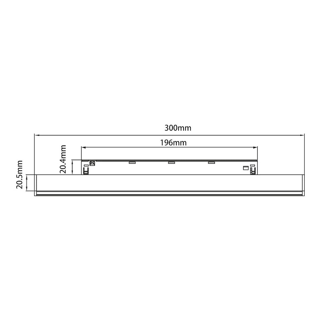 LED svjetiljka 10W CCT 48V 30CM za Magnetni sustav MEDIUM 10 mm širine, CRNA