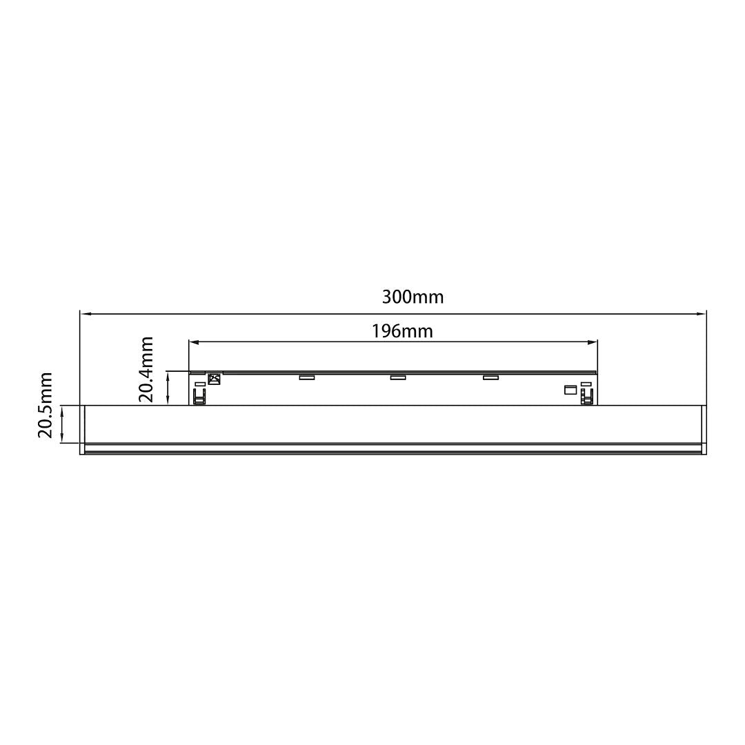 LED svjetiljka 10W CCT 48V 30CM za Magnetni sustav MEDIUM 10 mm širine, CRNA