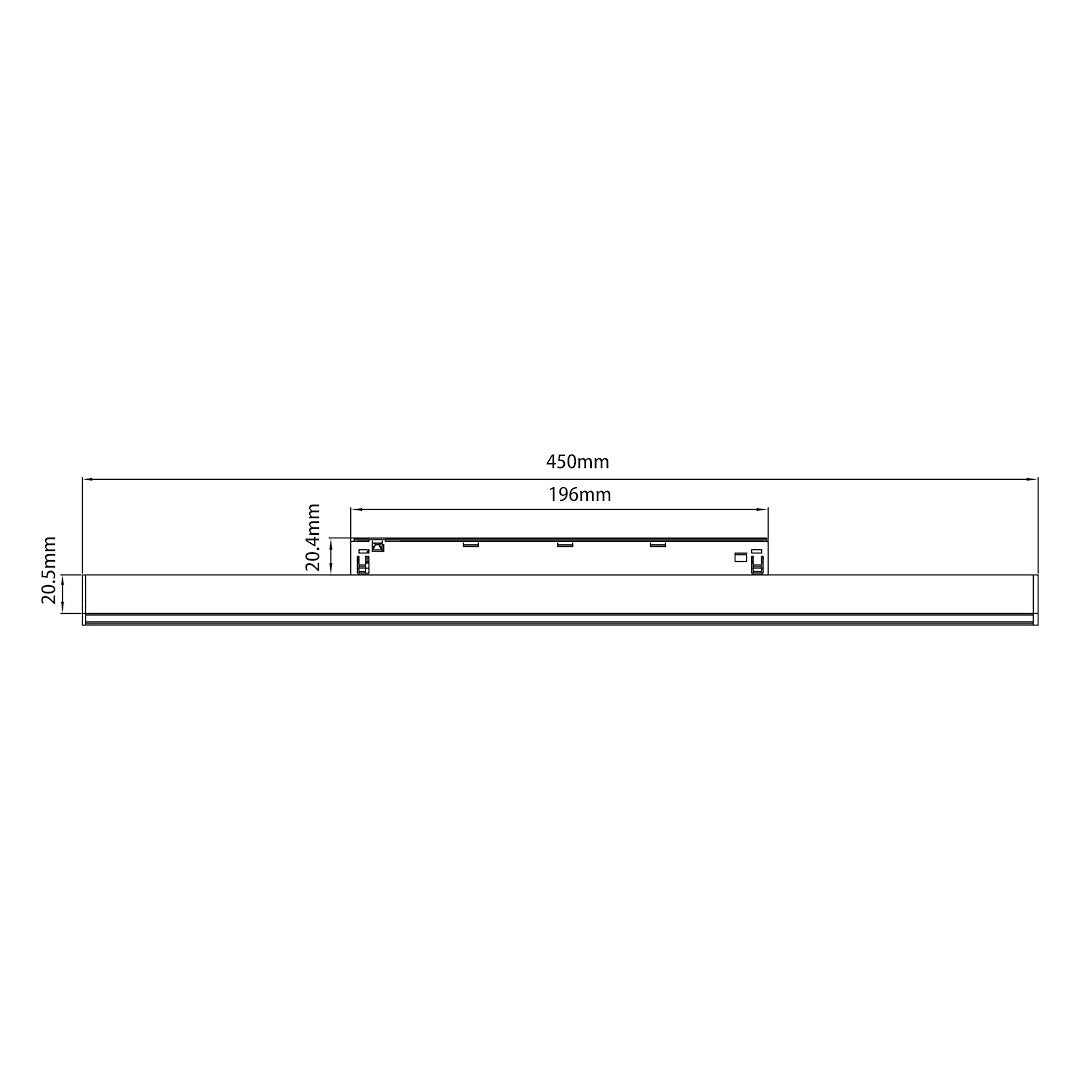 LED svjetiljka 15W CCT 48V 45CM za Magnetni sustav MEDIUM 10 mm širine, CRNA
