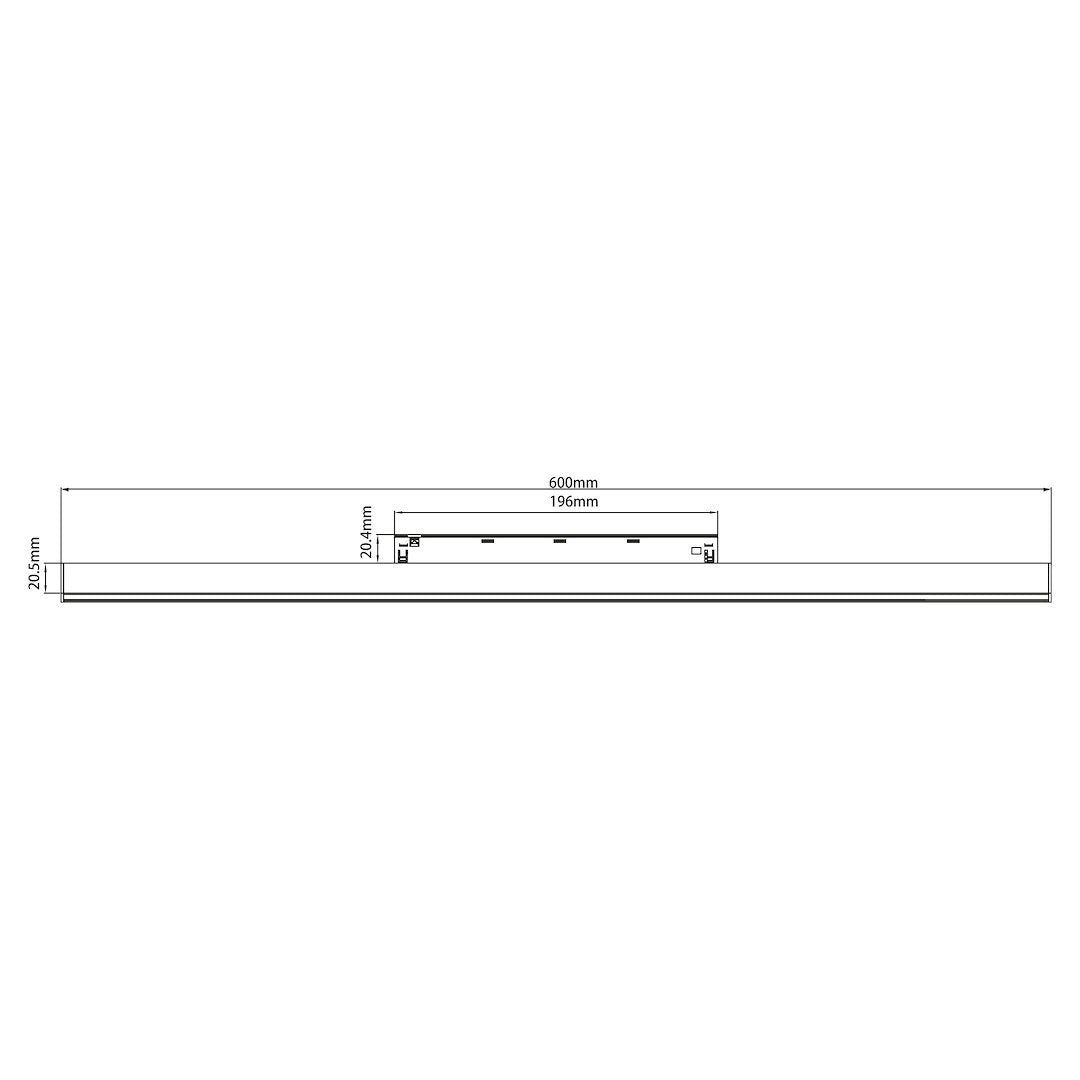 LED svjetiljka 20W CCT 48V 60CM za Magnetni sustav MEDIUM 10 mm širine, CRNA