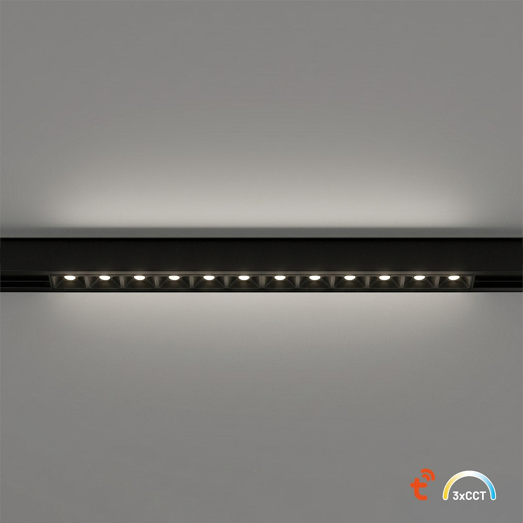 LED spot svjetiljka 12W CCT 48V 20CM za Magnetni sustav MEDIUM 10 mm širine, CRNA