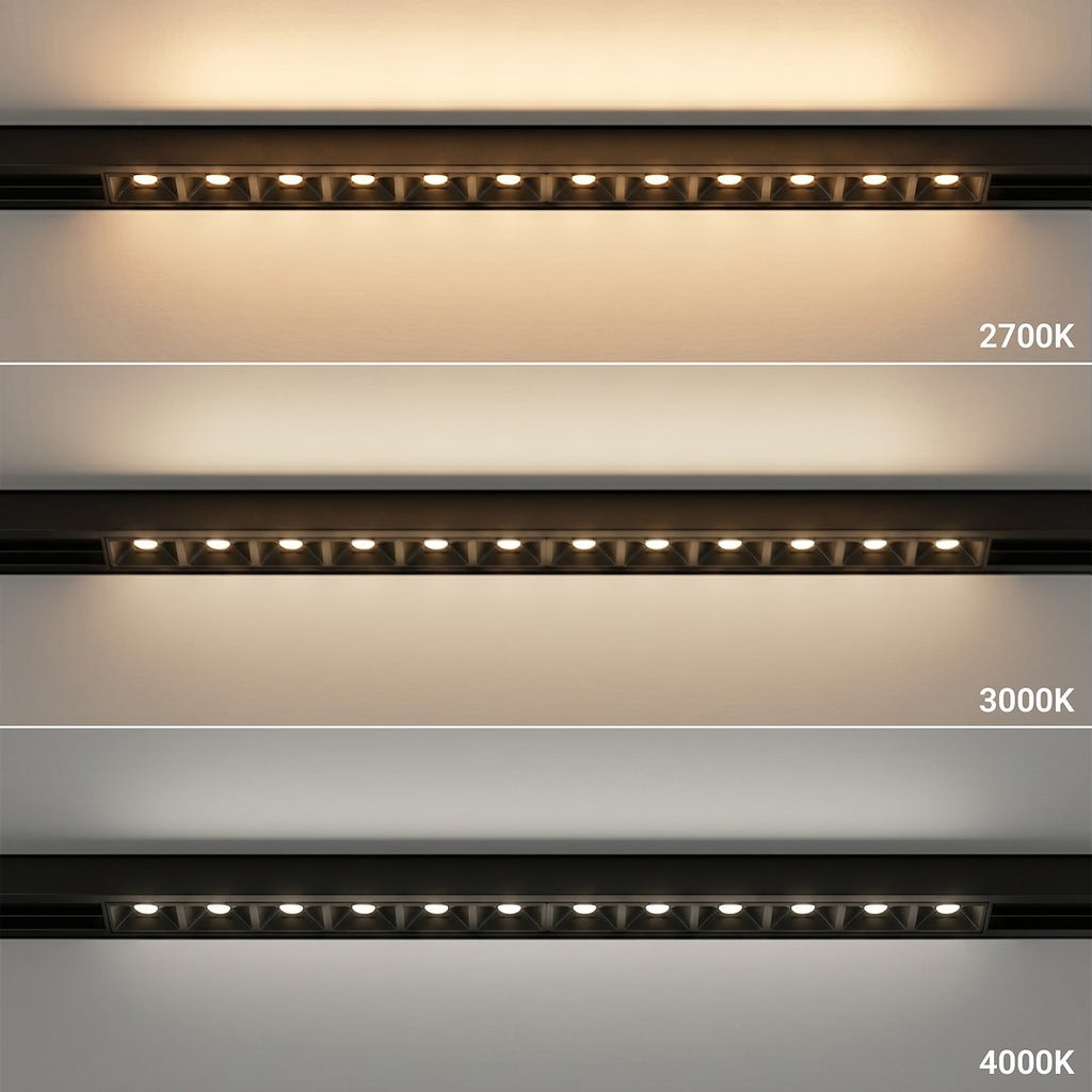 LED spot svjetiljka 12W CCT 48V 20CM za Magnetni sustav MEDIUM 10 mm širine, CRNA