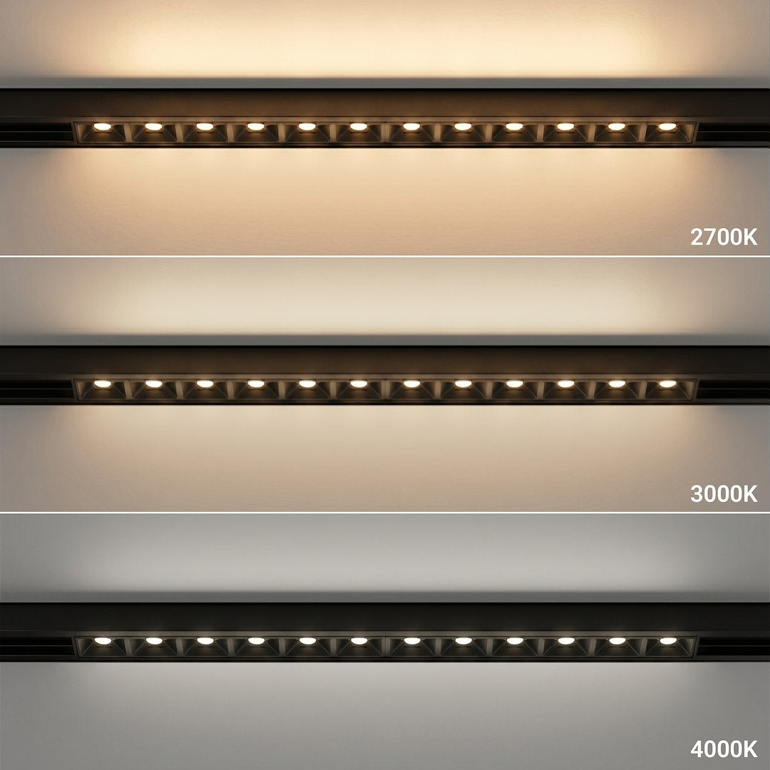 LED spot svjetiljka 12W CCT 48V 20CM za Magnetni sustav MEDIUM 10 mm širine, CRNA