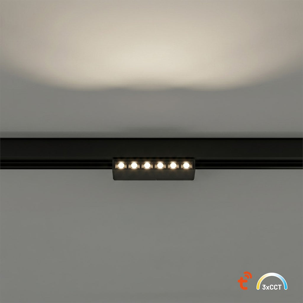 LED spot svjetiljka 6W CCT 48V 10CM za Magnetni sustav MEDIUM 10 mm širine, CRNA