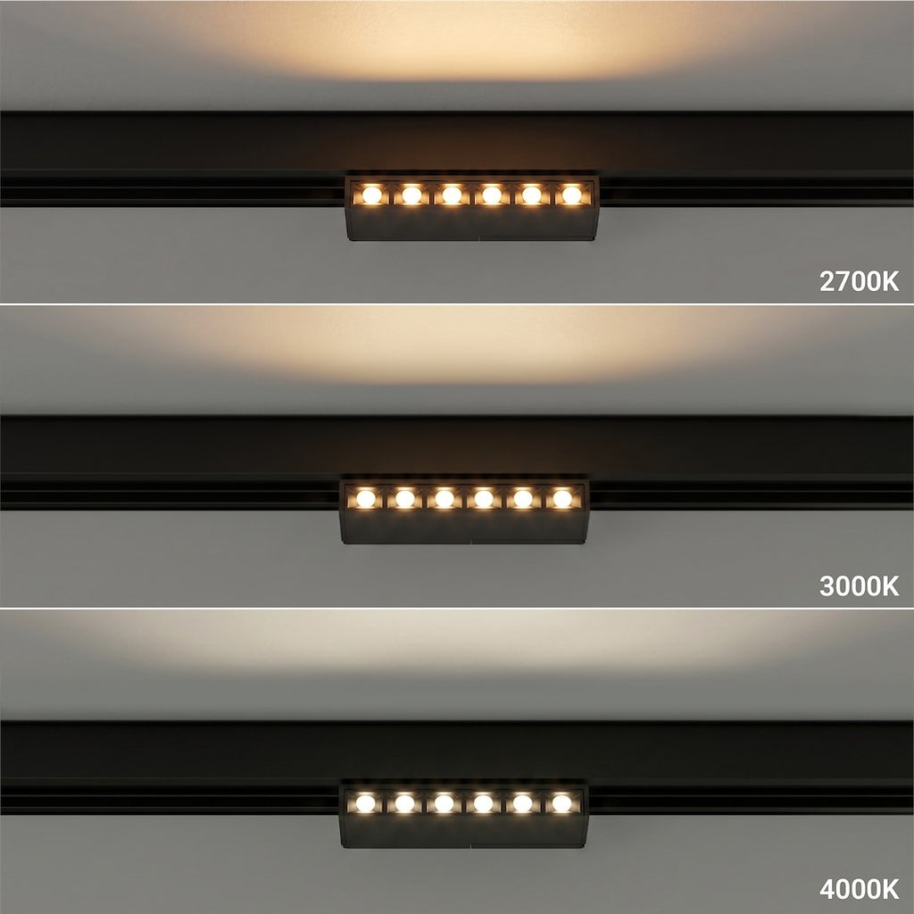 LED spot svjetiljka 6W CCT 48V 10CM za Magnetni sustav MEDIUM 10 mm širine, CRNA