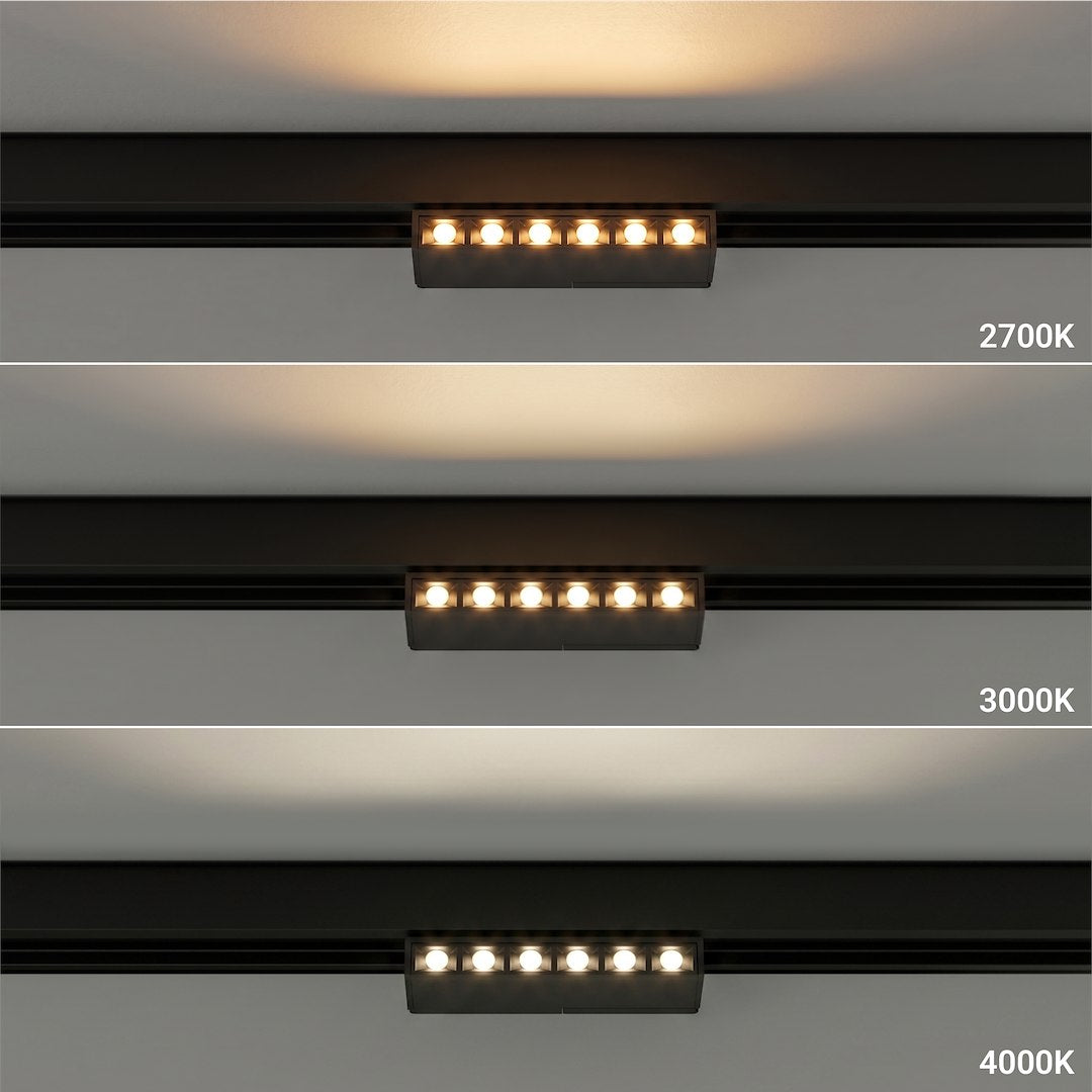 LED spot svjetiljka 6W CCT 48V 10CM za Magnetni sustav MEDIUM 10 mm širine, CRNA