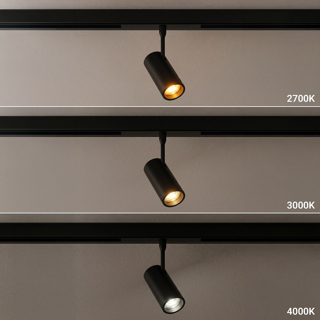 LED spot svjetiljka 6W CCT 48V 8CM za Magnetni sustav MEDIUM 10 mm širine, CRNA