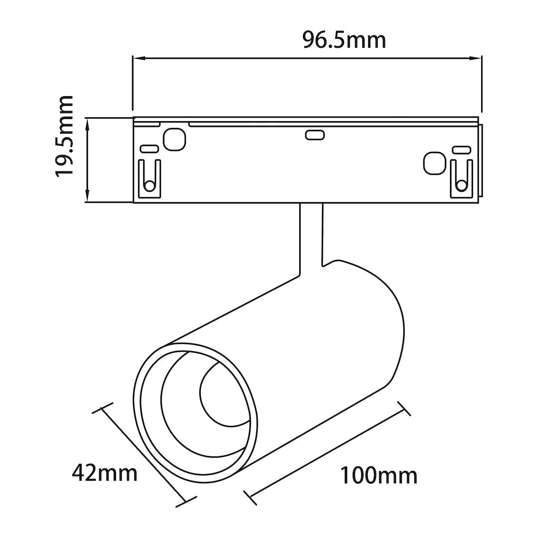 LED spot svjetiljka 12W CCT 48V 10CM za Magnetni sustav MEDIUM 10 mm širine, CRNA