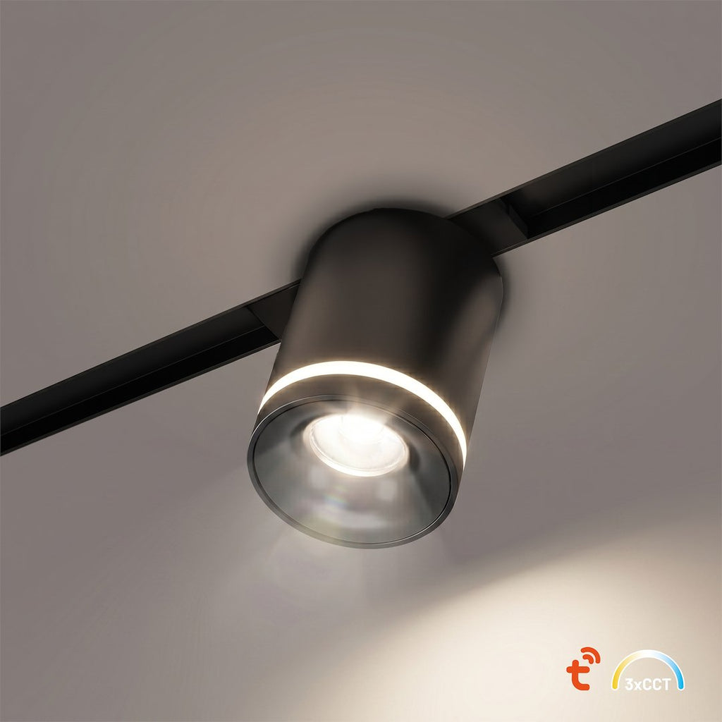 LED spot svjetiljka 6W CCT 48V Ø5CM za Magnetni sustav MEDIUM 10 mm širine, CRNA