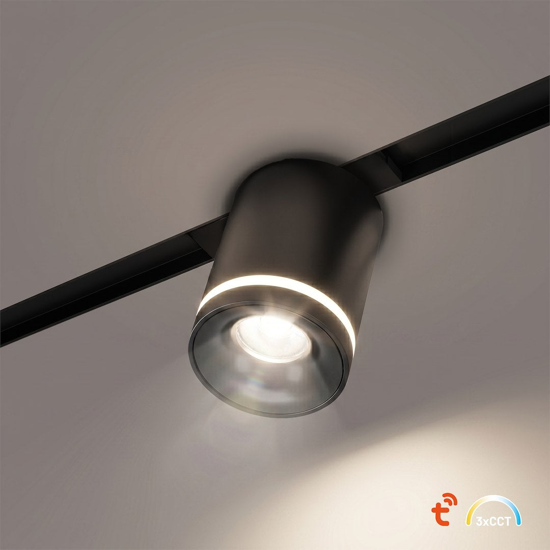 LED spot svjetiljka 6W CCT 48V Ø5CM za Magnetni sustav MEDIUM 10 mm širine, CRNA