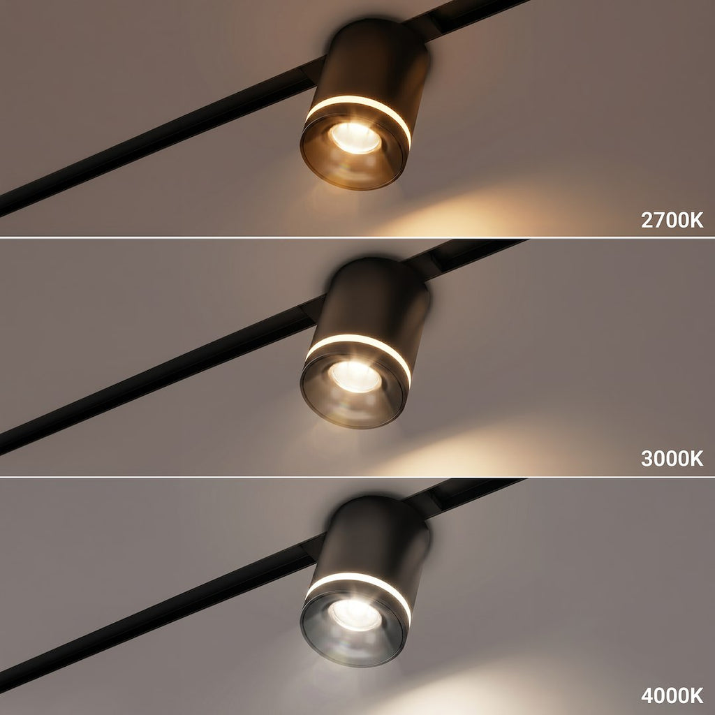 LED spot svjetiljka 6W CCT 48V Ø5CM za Magnetni sustav MEDIUM 10 mm širine, CRNA