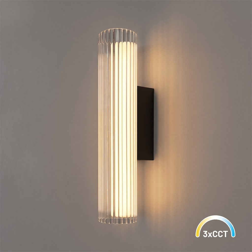 LED zidna svjetiljka Trivia, 6W, CCT, 300MM, IP44, CRNA