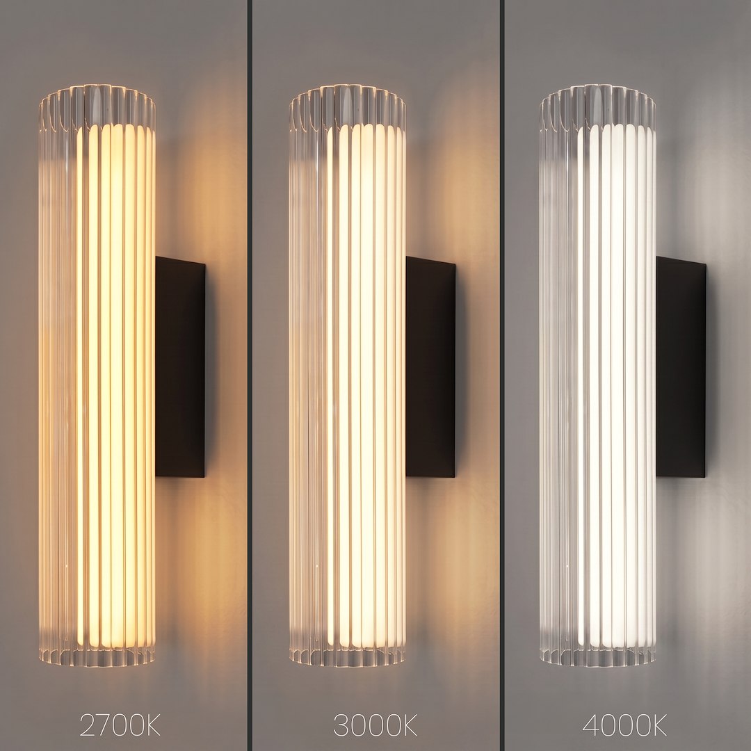 LED zidna svjetiljka Trivia, 6W, CCT, 300MM, IP44, CRNA