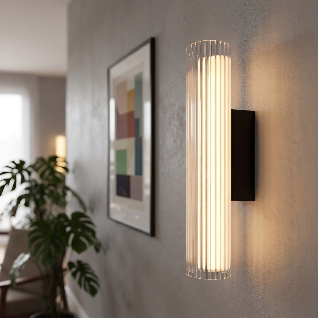 LED zidna svjetiljka Trivia, 6W, CCT, 300MM, IP44, CRNA
