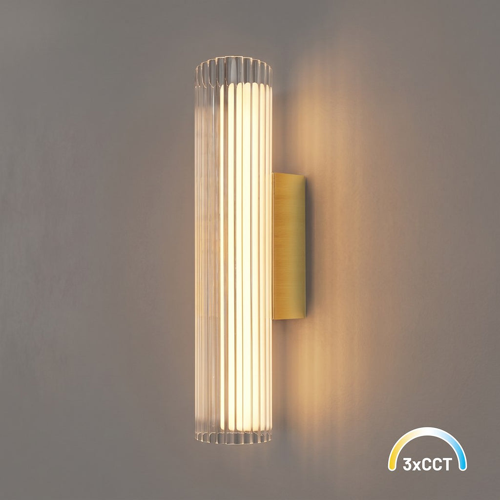 LED zidna svjetiljka Trivia, 6W, CCT, 300MM, IP44, ZLATNA