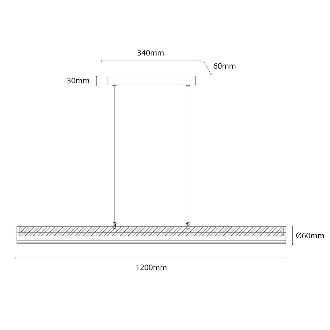 LED viseća svjetiljka Trivia, 16W, CCT, 1200MM, IP44, ZLATNA