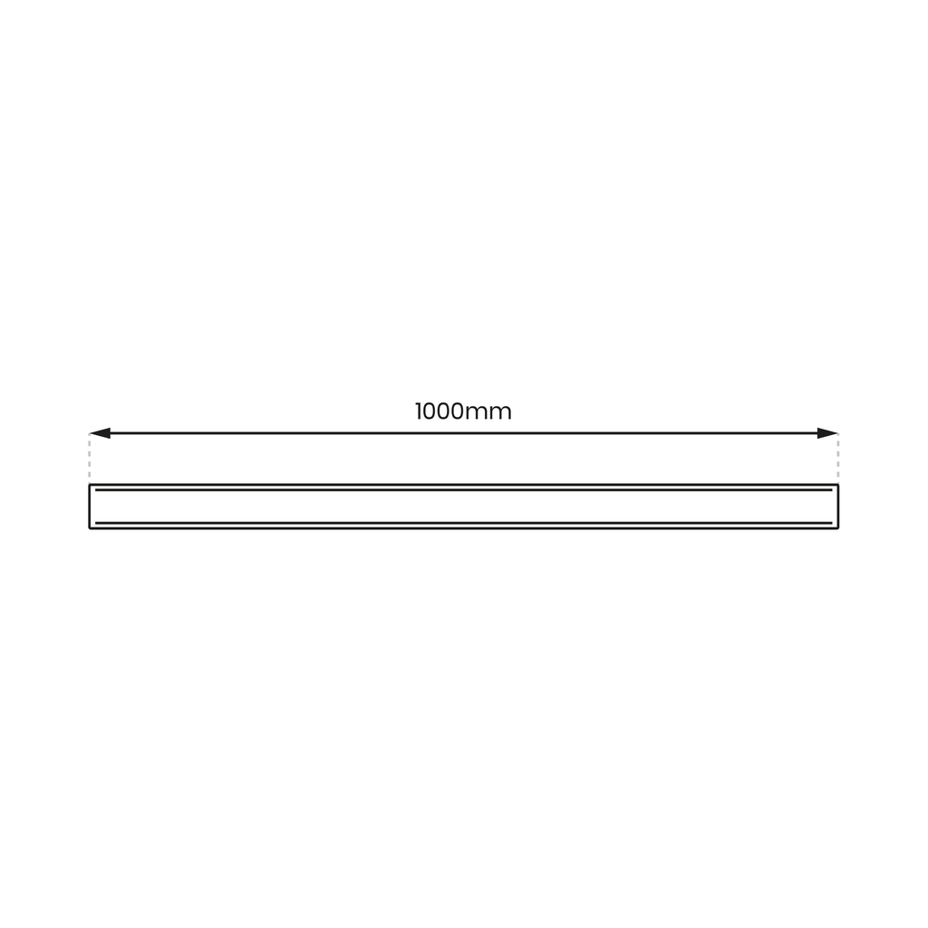 Poklopac 100CM za Magnetni sustav LARGE 20 mm širine, CRNI